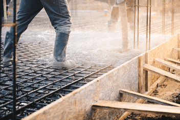 Plant operator working in a concrete batch plant 
